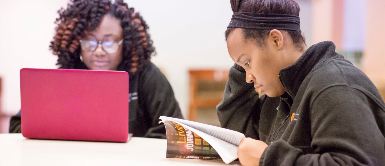 Students collaborating on a project